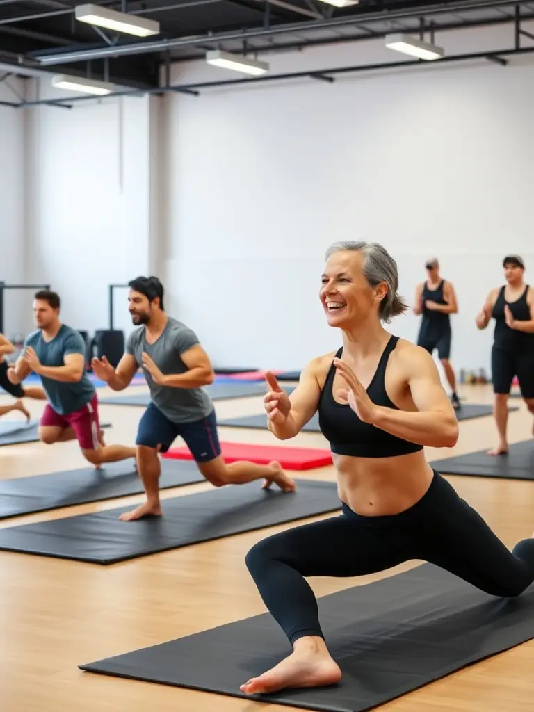 Adults participating in a gymnastics class, learning new skills and improving their fitness levels in a supportive and encouraging atmosphere at GYMNAST VOLONT AURILLAC NORD.